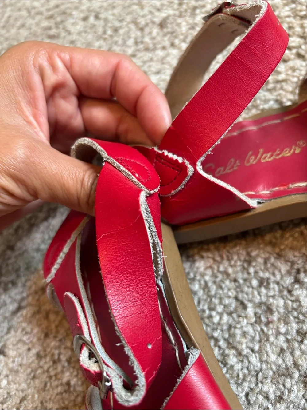 Salt Water Red Strap Sandals Youth Size 13 | summer | bbq | casual | beach